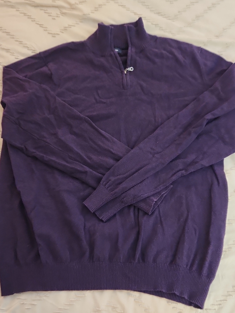 croft & barrow Men's Deep Purple Half-Zip Sweater